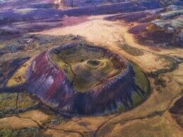 satellite view of iceland volcano and its landscape