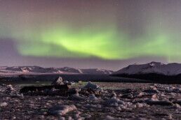 Jökulsárlón northern lights