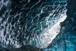 Inside an ice cave