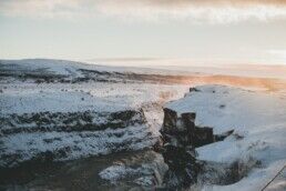 Gullfoss Waterfall in the sunlight