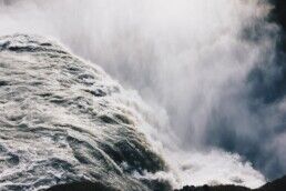 Close up of Gullfoss Waterfall in Iceland