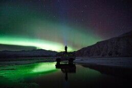 hunting northern lights in Iceland