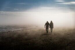 Walking on beach in Iceland