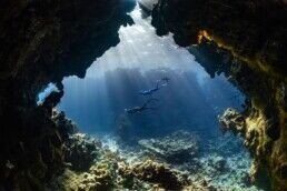 diving underwater