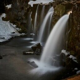 Kirkjufell falls in Snaefellsnes peninsula