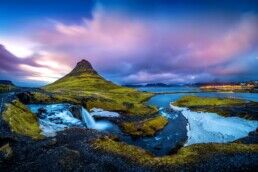 Kirkjufell in Iceland in winter