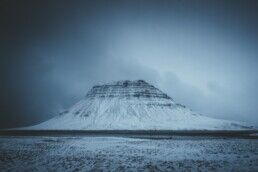 mount Kirkjufell during winter in Iceland