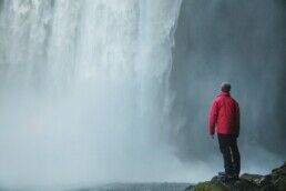 skogafoss waterfall watching