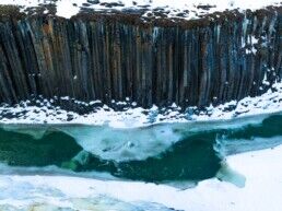 aerial view of Studlagil canyon in Iceland