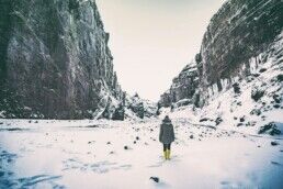 Winter in Iceland walking