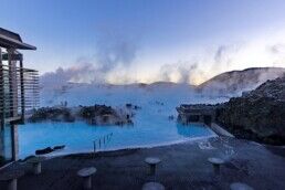 blue lagoon during winter