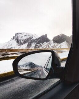 car drive in Iceland during winter