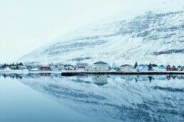 iceland town by the river