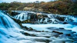 timelapse of bruarfoss waterfall in iceland