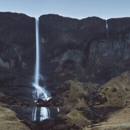 waterfall along the ring road in Foss á Síðu