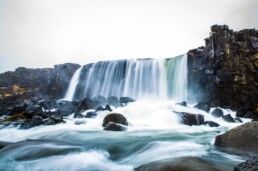 Öxarárfoss is a waterfall that can be found in Þingvellir National Park. 